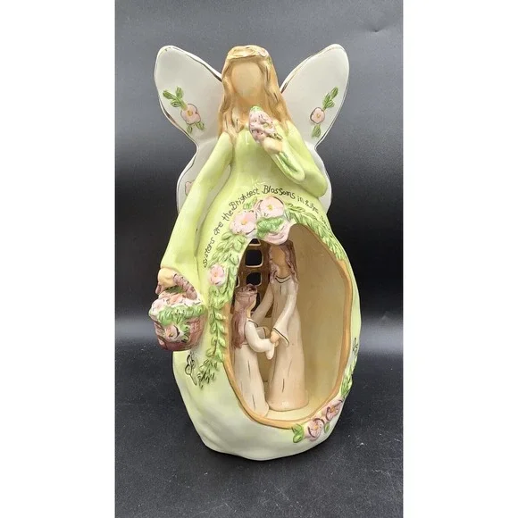 Blue Sky 2009 Sisters Are The Brightest Figure 12" Ceremic Floral Sibling Gift - Picture 2 of 16